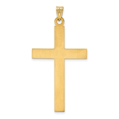 14k Yellow Gold 14k Solid Laser Etched Cross Pendant