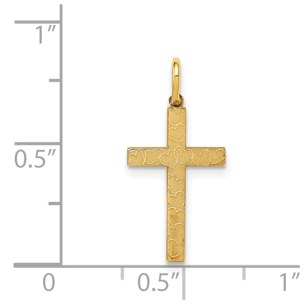 14k Yellow Gold 14K Laser Designed Cross Charm