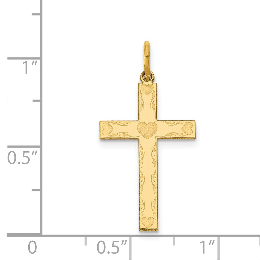 14k Yellow Gold 14K Laser Designed Cross Charm