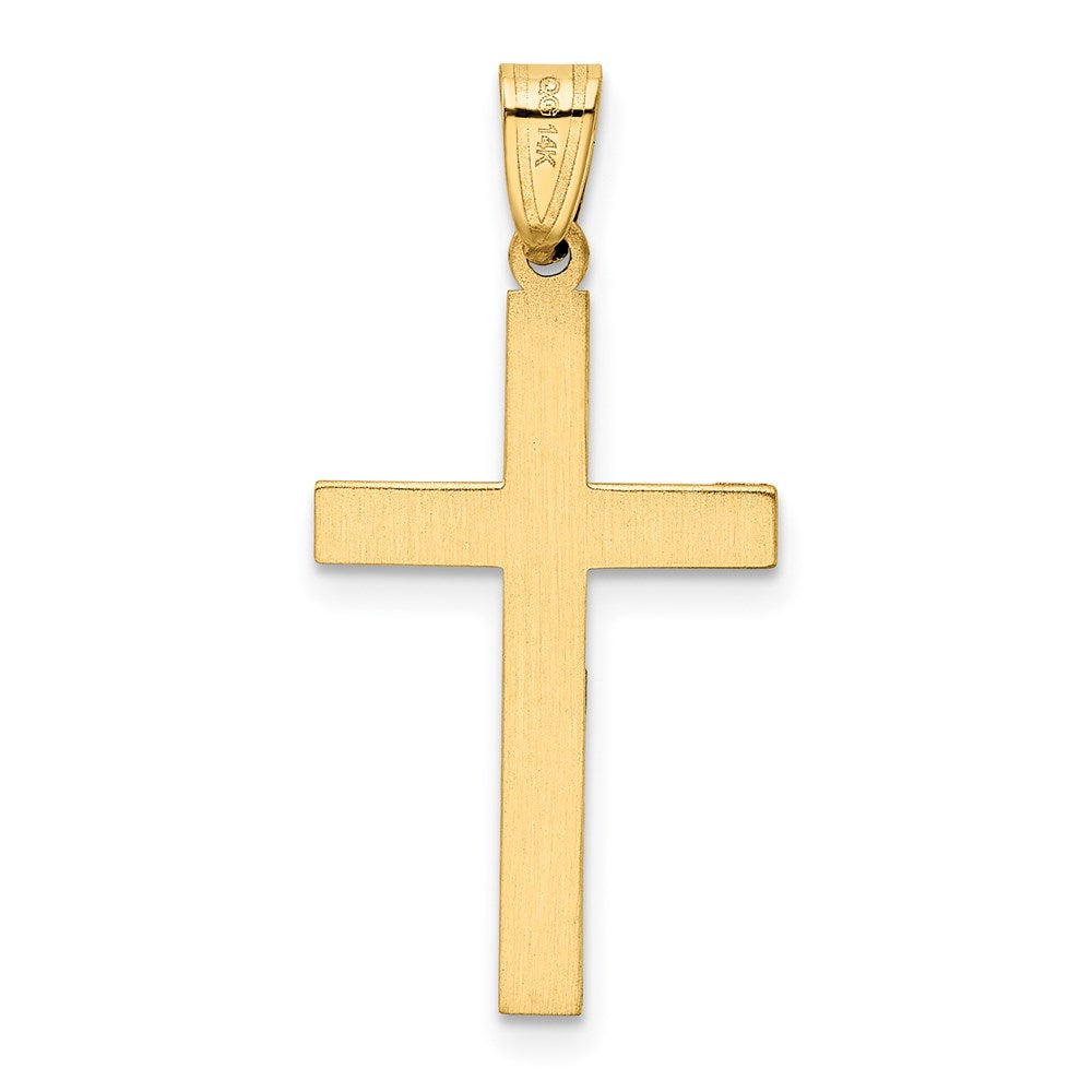 14k Yellow Gold 14k Solid Laser Etched Cross Pendant
