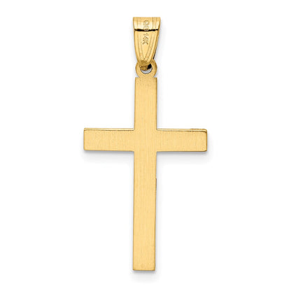 14k Yellow Gold 14k Solid Laser Etched Cross Pendant
