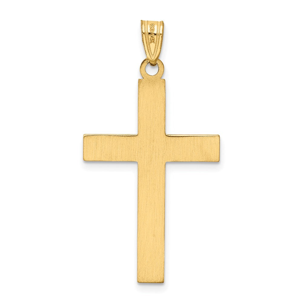 14k Yellow Gold 14k Solid Laser Etched Cross Pendant