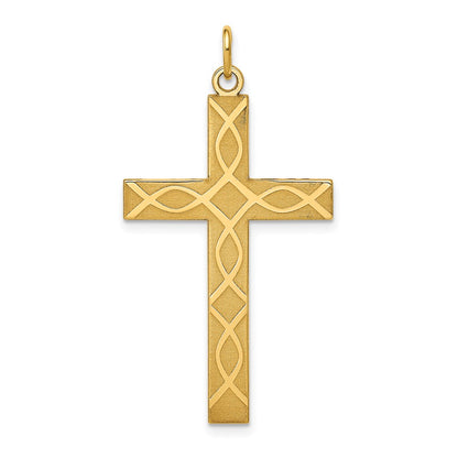 14k Yellow Gold 14K Laser Designed Cross Pendant