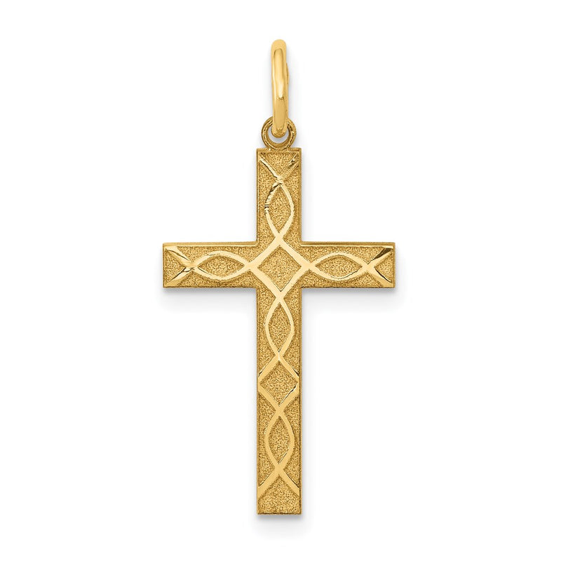 14k Yellow Gold 14K Laser Designed Cross Charm