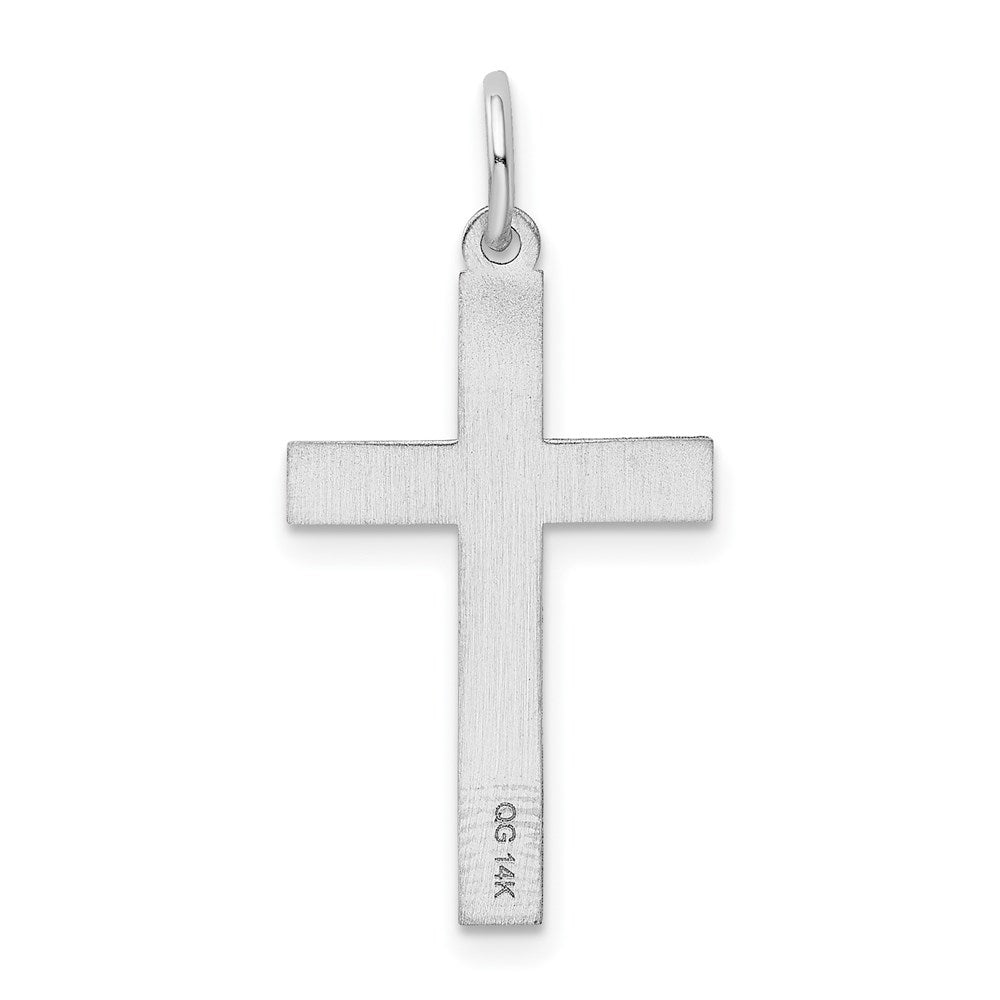 14k White Gold 14K White Gold Laser Designed Cross Charm