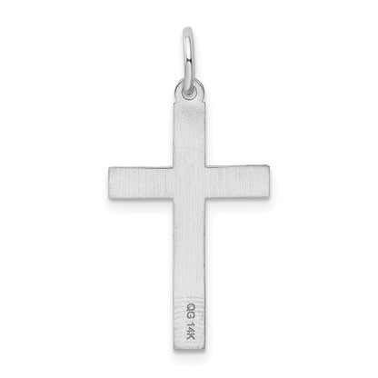 14k White Gold 14K White Gold Laser Designed Cross Charm