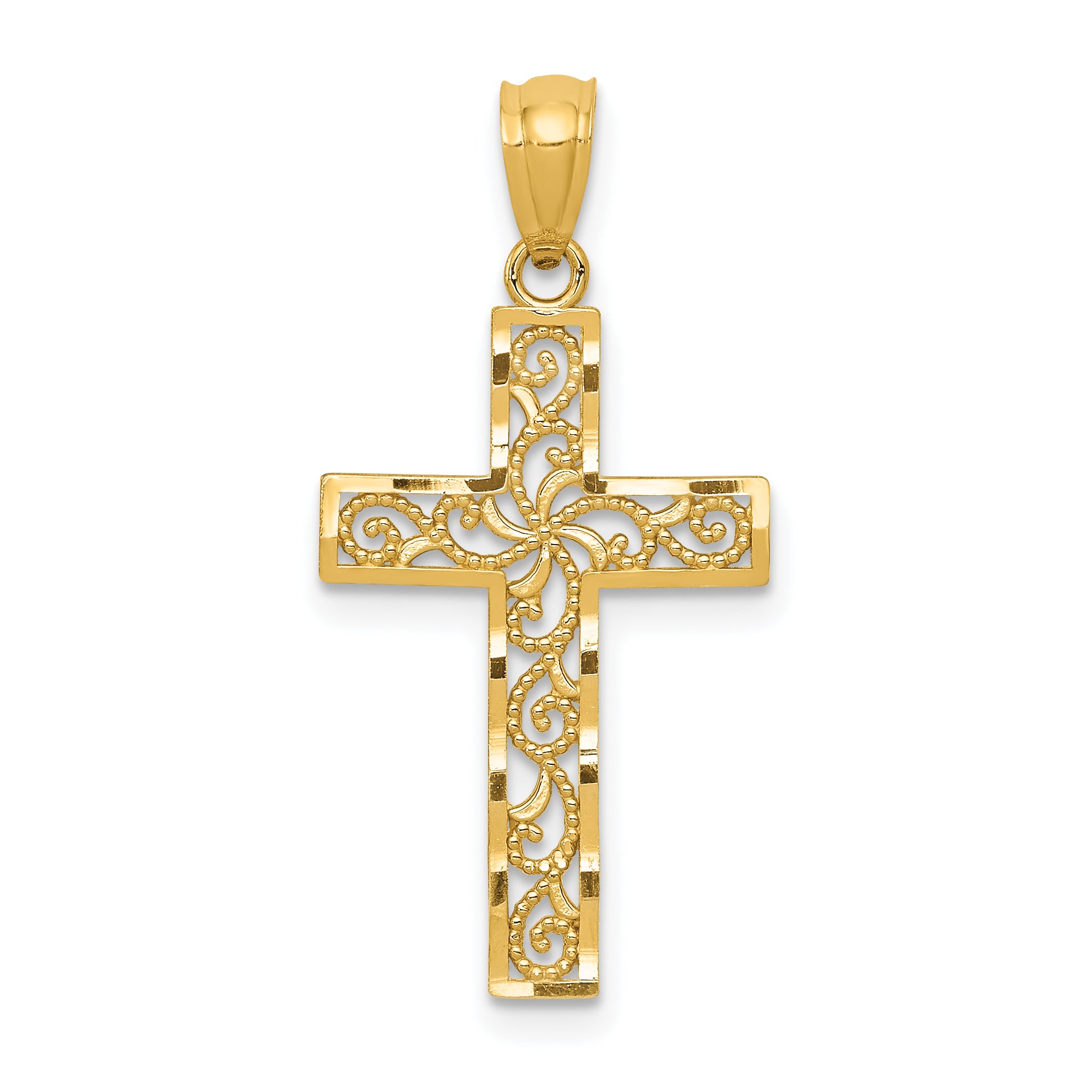 14K Yellow Gold Cross Pendant