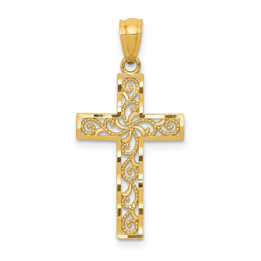 14K Yellow Gold Cross Pendant