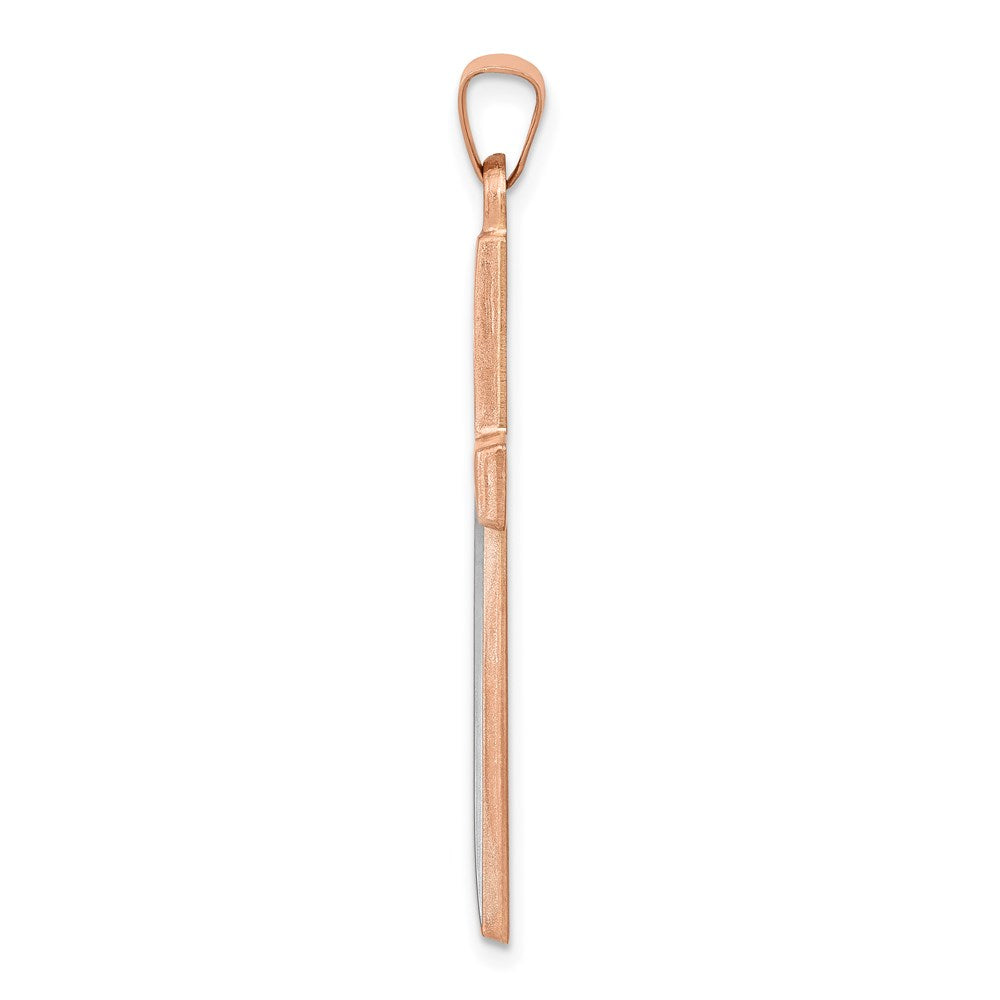 14k Rose Gold 14k Rose Gold Rhodium Cross Pendant