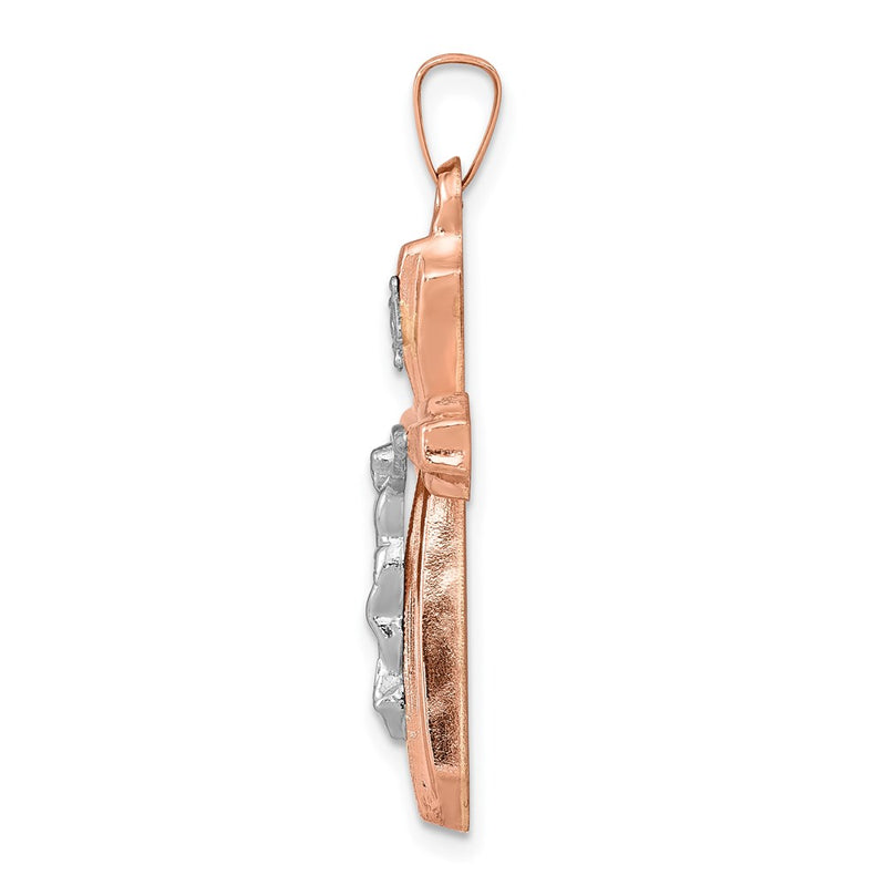 14k Two-tone 14k Two-tone Hollow Crucifix Pendant