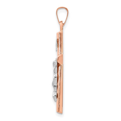 14k Two-tone 14k Two-tone Gold Hollow Crucifix Pendant