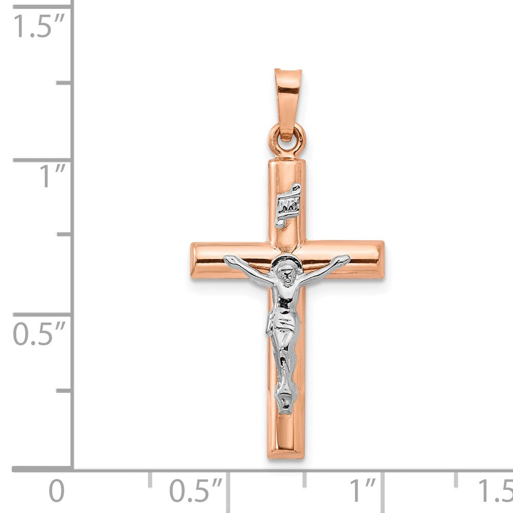 14k Two-tone 14k Two-tone Gold Hollow Crucifix Pendant