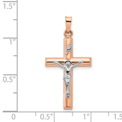 14k Two-tone 14k Two-tone Gold Hollow Crucifix Pendant