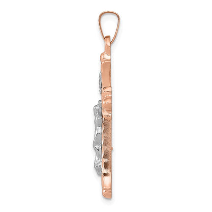 14k Two-tone 14k Two-tone Hollow Crucifix Pendant