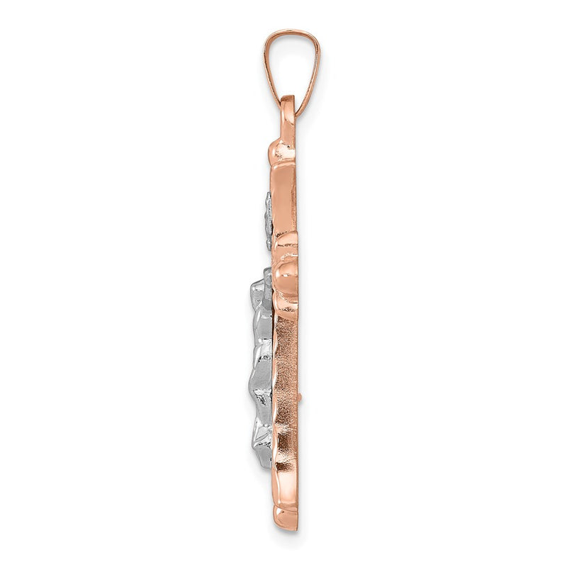 14k Two-tone 14k Two-tone Hollow Crucifix Pendant