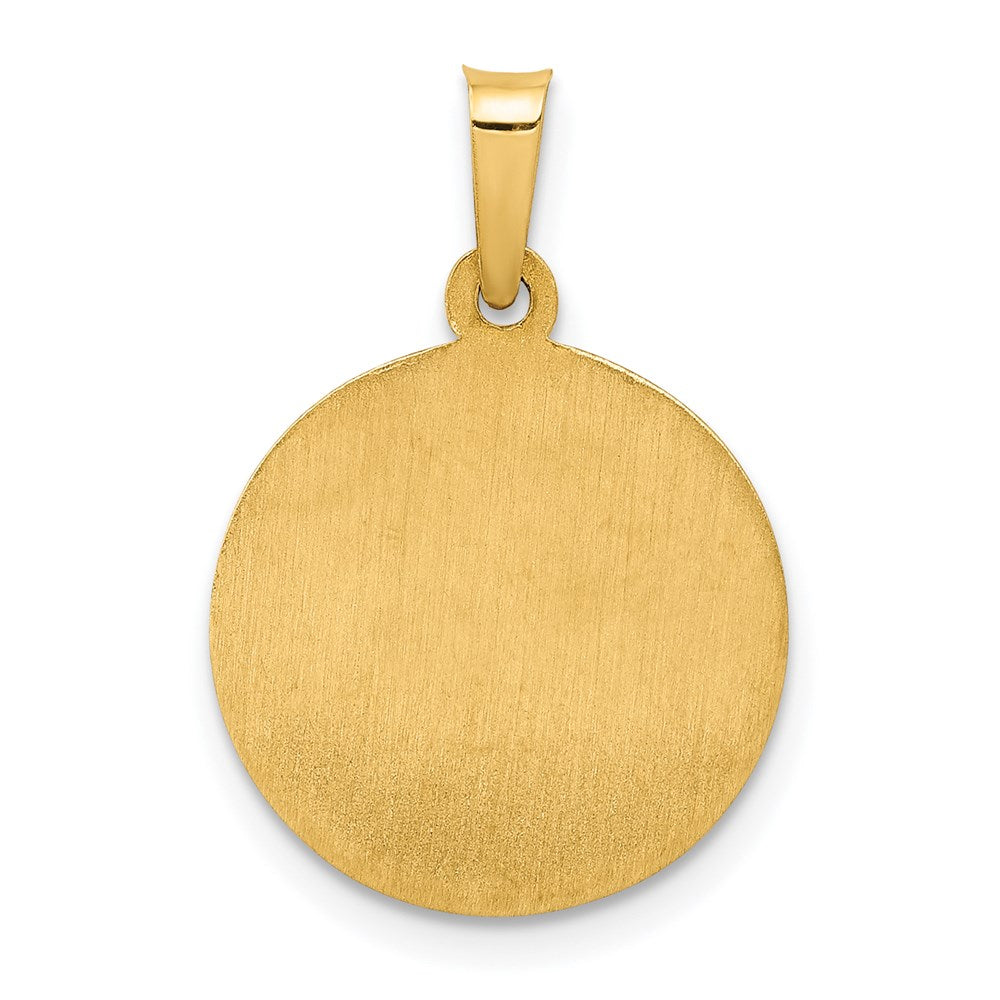 14k Yellow Gold 14k Polished and Satin Sacred Heart of Jesus Medal Hollow Pendant