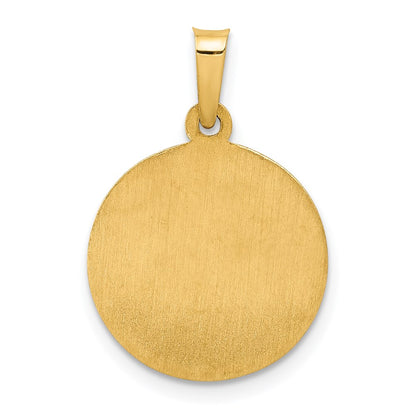 14k Yellow Gold 14k Polished and Satin Sacred Heart of Jesus Medal Hollow Pendant