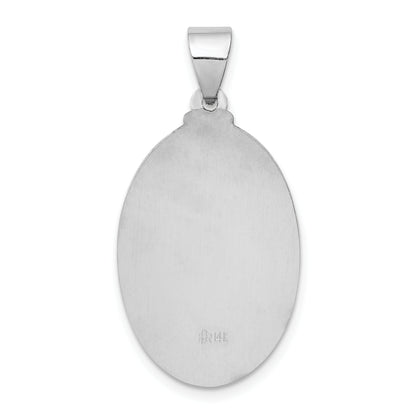 14k White Gold 14K White Gold Polish/Satin Sacred Heart Jesus Hollow Pendant