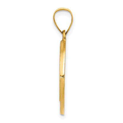 14k Yellow Gold 14k Polished and Satin St Benedict Hollow Medal Pendant