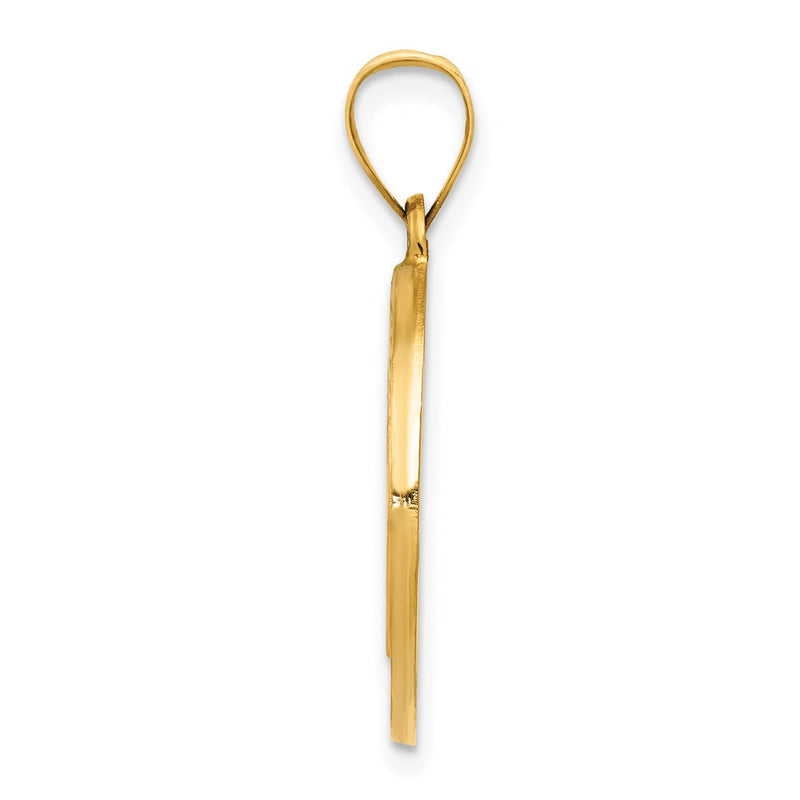 14k Yellow Gold 14k Polished and Satin St Benedict Hollow Medal Pendant