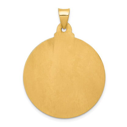 14k Yellow Gold 14k Polished and Satin Face of Jesus Medal Hollow Pendant