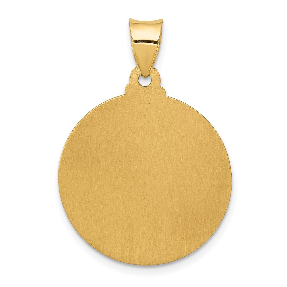 14k Yellow Gold 14k Polished and Satin Face of Jesus Medal Hollow Pendant