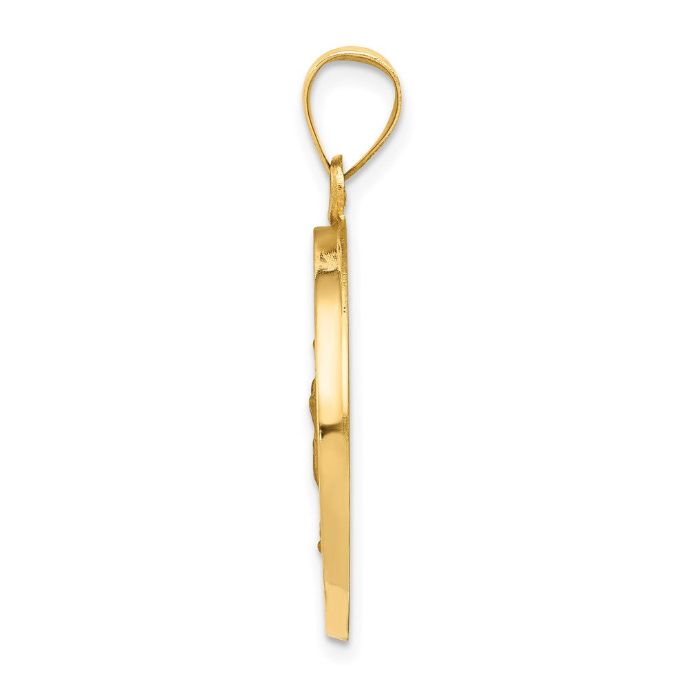 14k Yellow Gold 14k Polished/Satin Our Lady of Guadalupe Medal Hollow Pendant