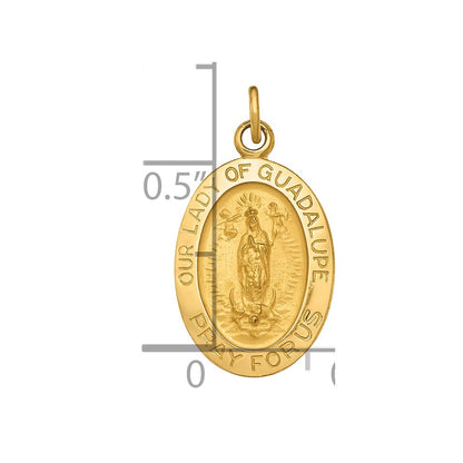 14k Yellow Gold 14k Polished and Satin Our Lady of Guadalupe Medal Pendant