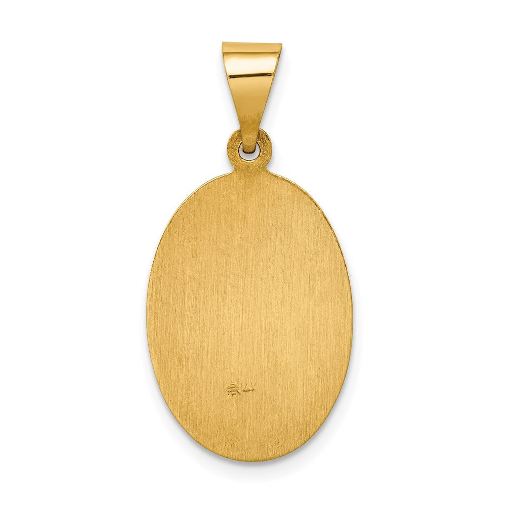 14k Yellow Gold 14k Polished and Satin Our Lady Guadalupe Medal Hollow Pendant