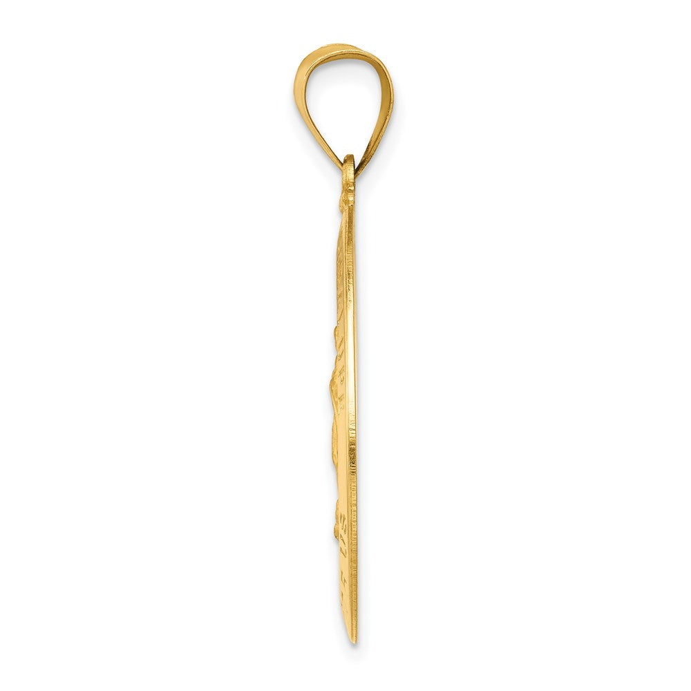 14k Yellow Gold 14k Polished and Satin Our Lady Guadalupe Medal Hollow Pendant