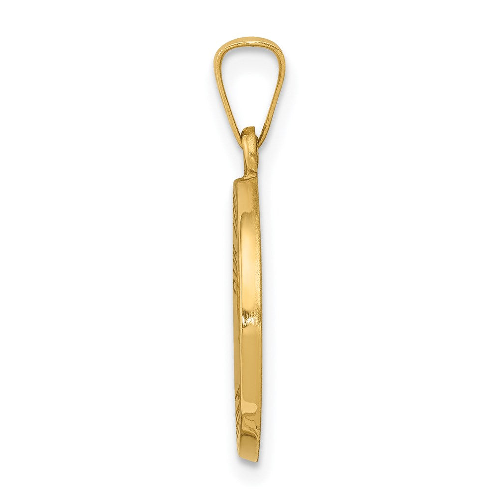 14k Yellow Gold 14k Polished and Satin Our Lady Fatima Medal Hollow Pendant
