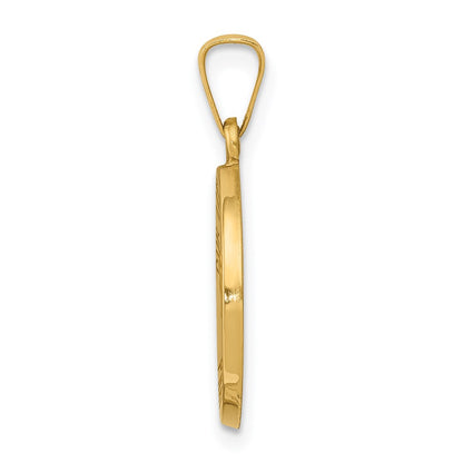 14k Yellow Gold 14k Polished and Satin Our Lady Fatima Medal Hollow Pendant