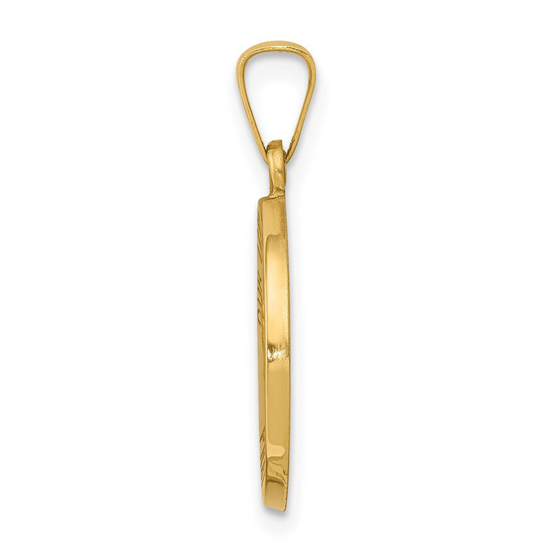14k Yellow Gold 14k Polished and Satin Our Lady Fatima Medal Hollow Pendant