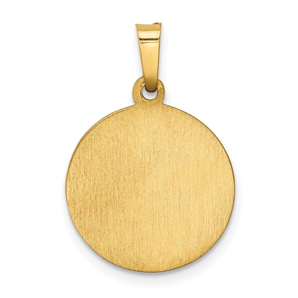 14k Yellow Gold 14k Polished and Satin Our Lady Fatima Medal Hollow Pendant