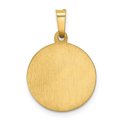 14k Yellow Gold 14k Polished and Satin Our Lady Fatima Medal Hollow Pendant
