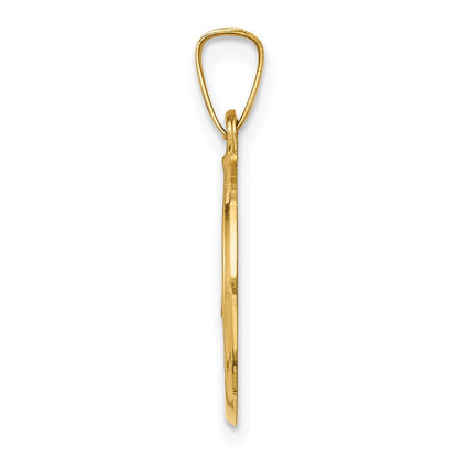 14k Yellow Gold 14k Polished and Satin Caridad Del Cobre Medal Hollow Pendant