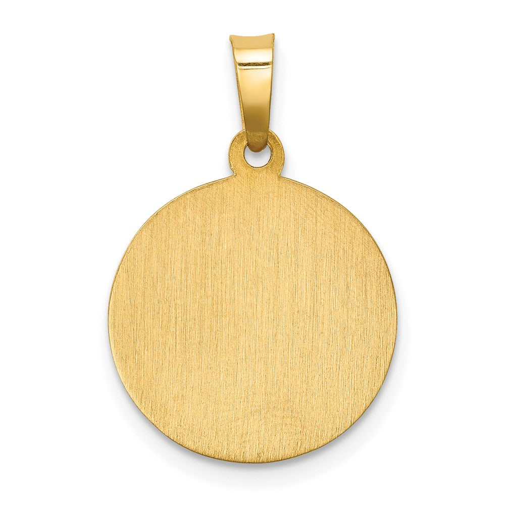 14k Yellow Gold 14k Polished and Satin Caridad Del Cobre Medal Hollow Pendant