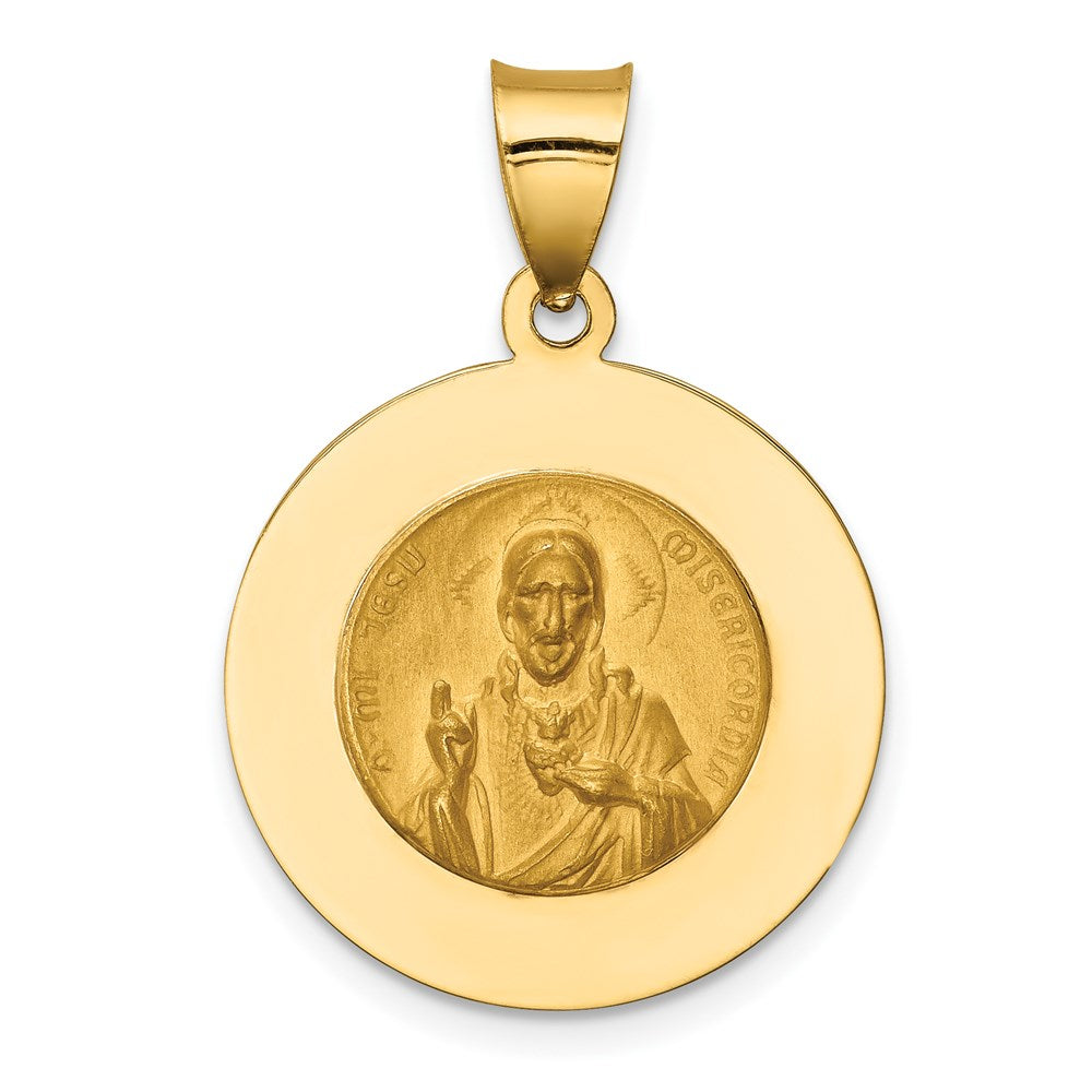 14k Yellow Gold 14K Queen Of The Holy Scapular Reversible Medal Hollow Pendant
