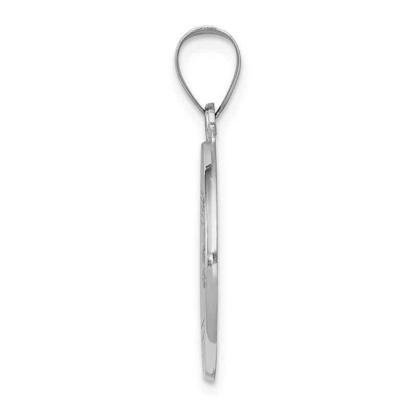 14k White Gold 14K White Gold Our Guardian Angel Medal Hollow Pendant