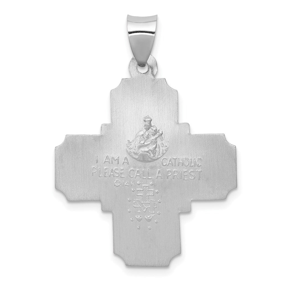 14k White Gold 14k White Gold Four Way Medal Hollow Pendant