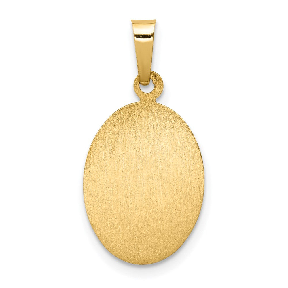 14k Yellow Gold 14k Polished and Satin St. Anthony Medal Hollow Pendant