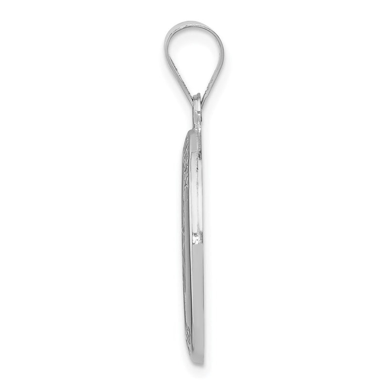 14k White Gold 14k White Gold Polished / Satin St. Anthony Medal Hollow Pendant