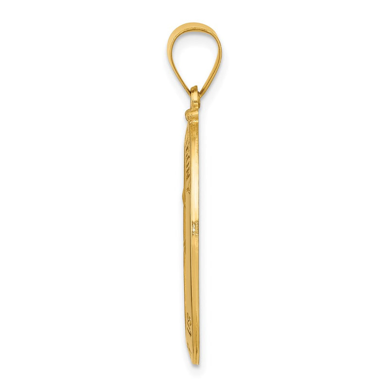 14k Yellow Gold 14k Polished and Satin St. Anthony Medal Hollow Pendant
