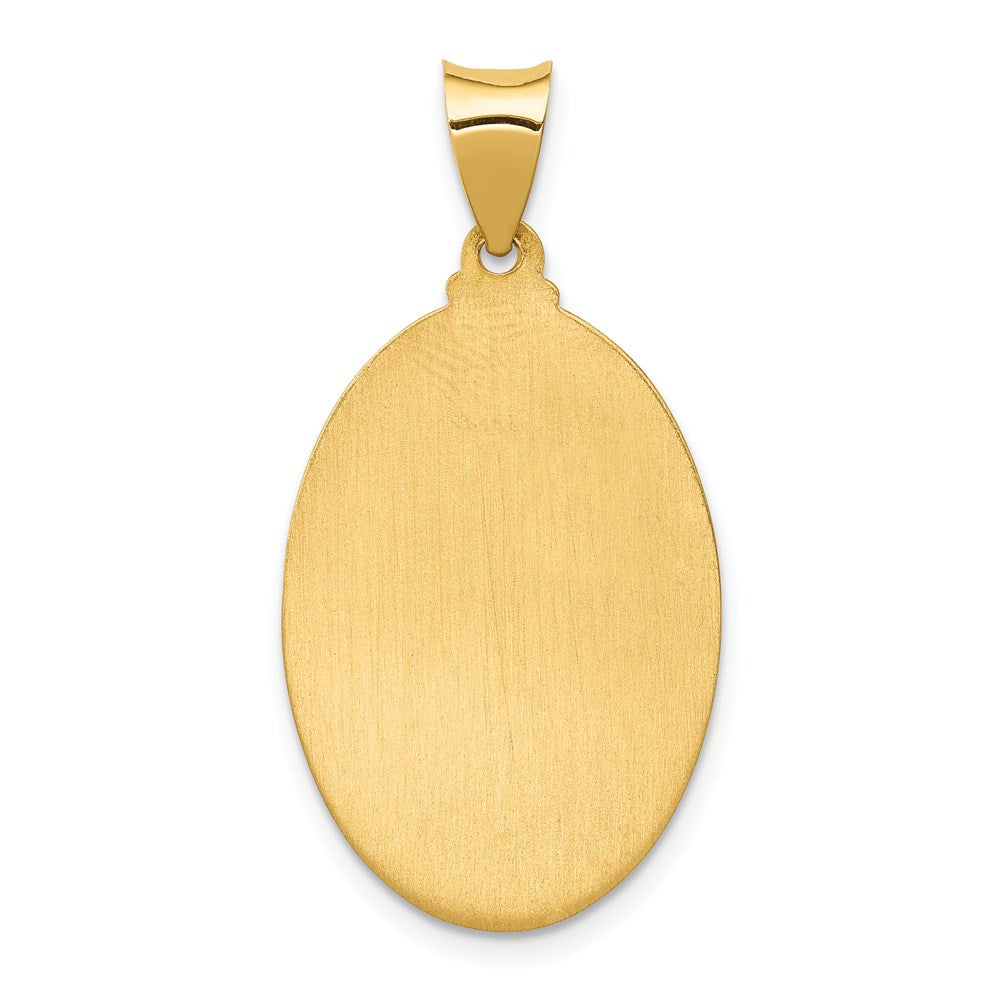 14k Yellow Gold 14k Polished and Satin St. Anthony Medal Hollow Pendant