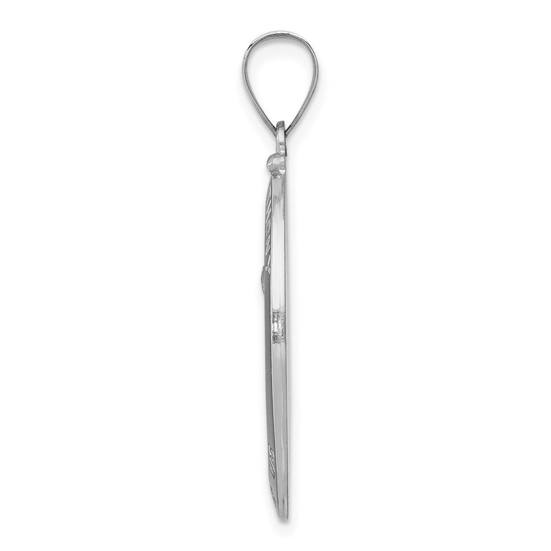 14k White Gold 14k White Gold Polished/Satin St. Anthony Medal Hollow Pendant