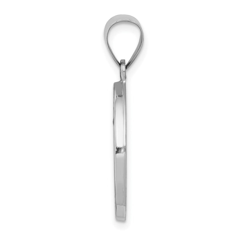 14k White Gold 14k White Gold Polished/Satin St. Anthony Medal Hollow Pendant
