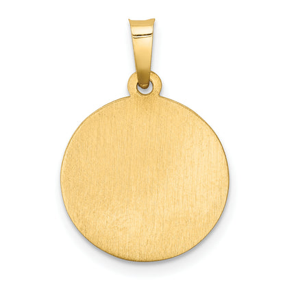14k Yellow Gold 14k Polished and Satin St. Christopher Medal Hollow Pendant
