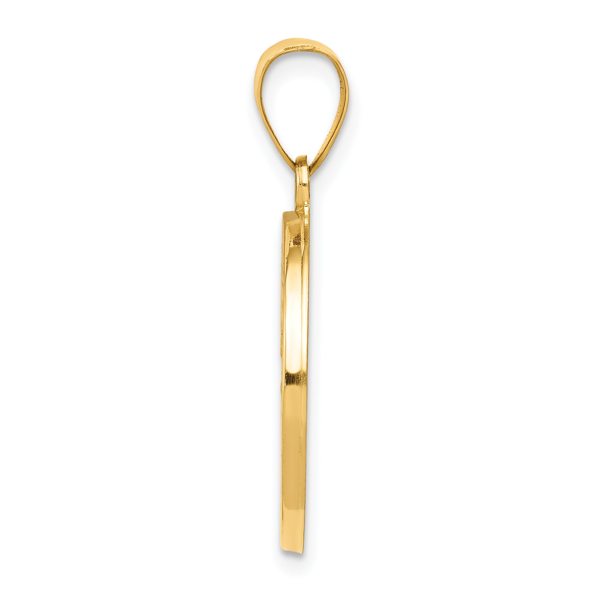 14k Yellow Gold 14k Polished and Satin St. Christopher Medal Hollow Pendant