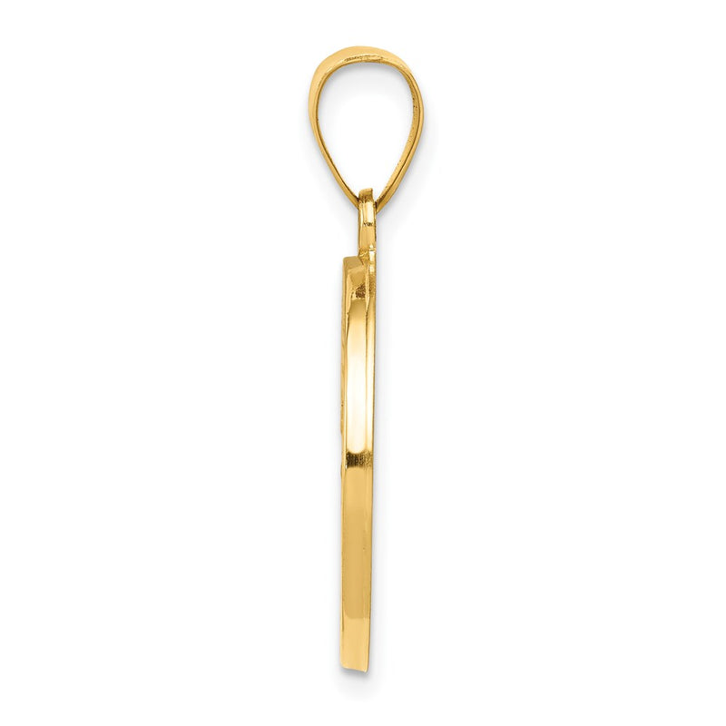 14k Yellow Gold 14k Polished and Satin St. Christopher Medal Hollow Pendant