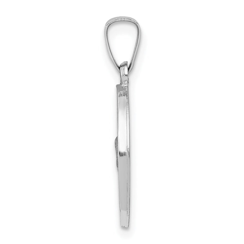 14k White Gold 14k White Gold Polished/Satin St Christopher Medal Hollow Pendant